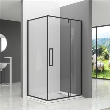 بلیک فریم پیوٹ ڈور شاور انکلوژر