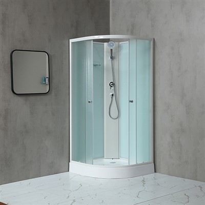 شاور کیبن شاور ٹرے اور انگور کے ٹمپرڈ گلاس کے ساتھ